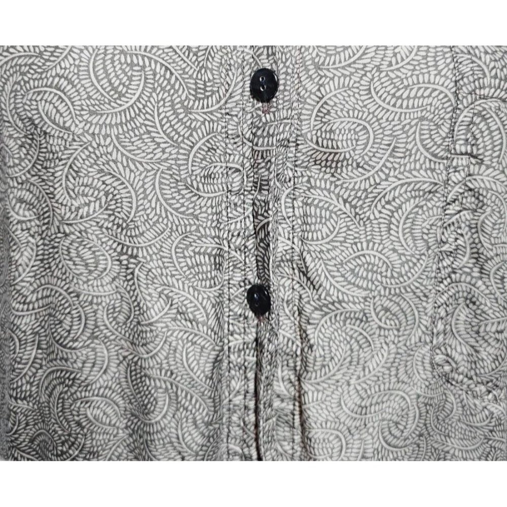 Vintage Whistle gray & white silk button down long sleeve western blouse size S - Picture 6 of 10